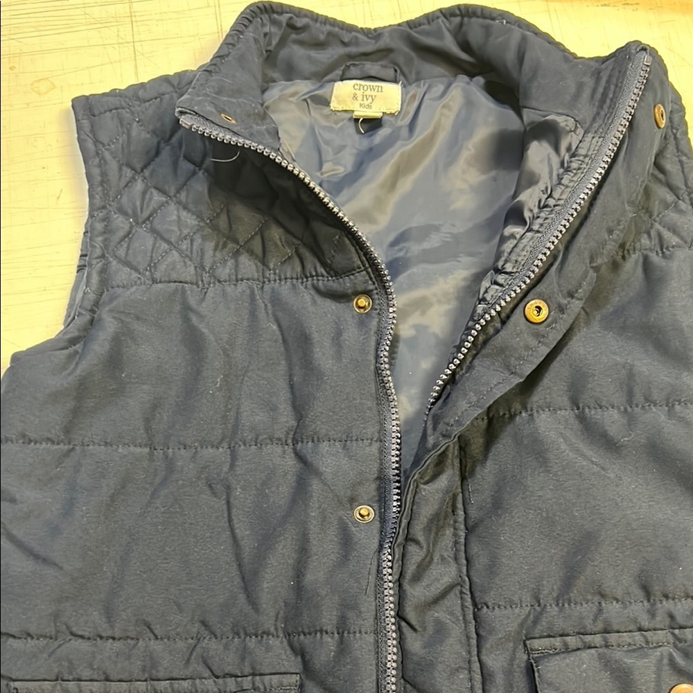Crown & Ivy Blue Quilted Vest